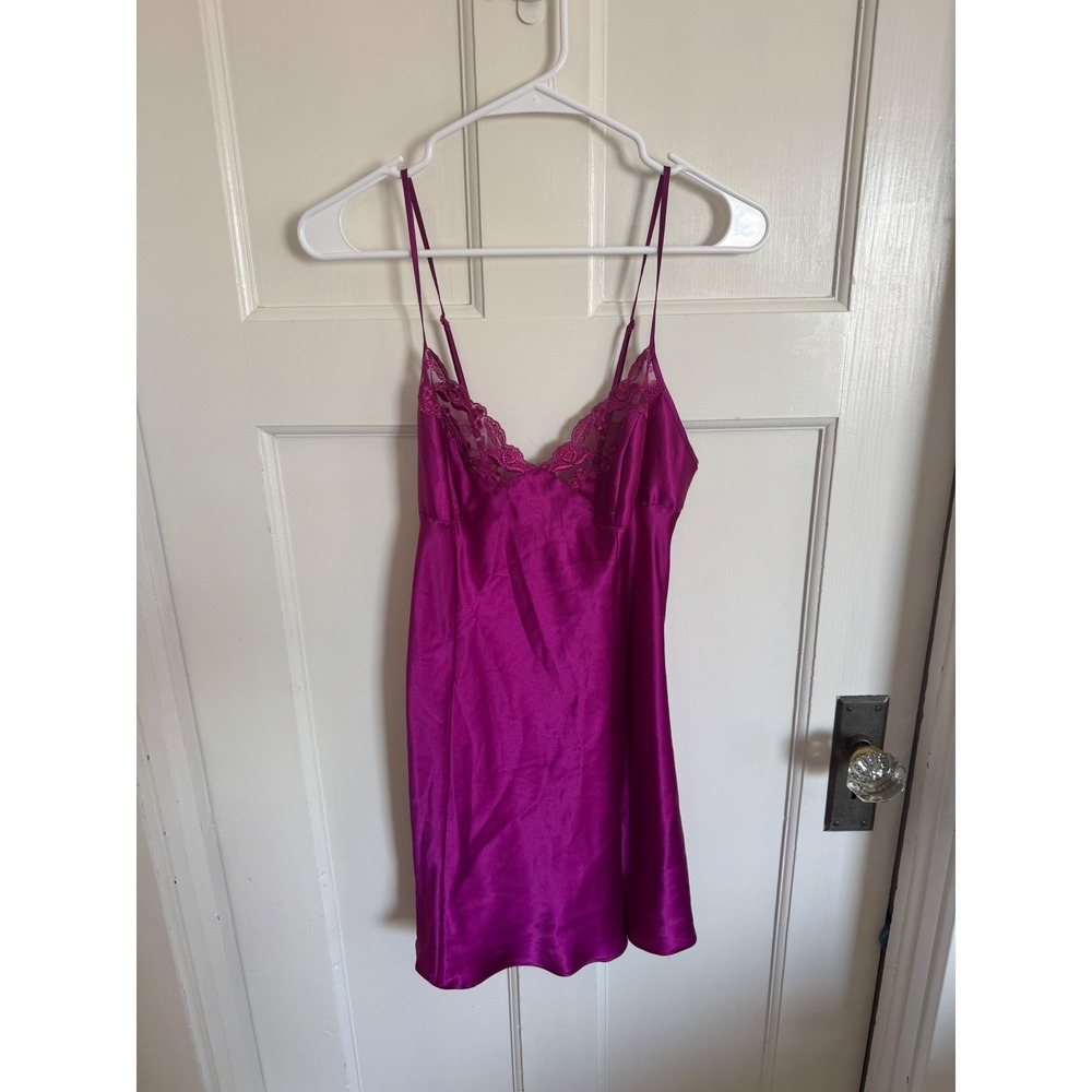 Victoria's Secret fuchsia purple satin chemise slip size medium